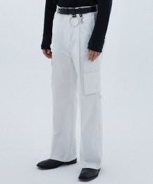 Pocket Cargo Wide Pants - Ivory