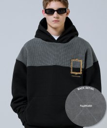 Waffle Embroidery Hoodie_Black