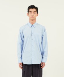 crinkled cotton shirts skyblue