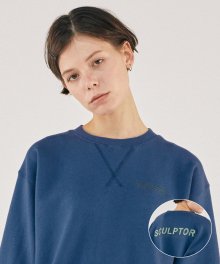 [SSS] STRIPE APPLIQUE SWEATSHIRT [NAVY]