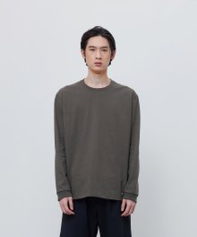 FINEST COTTON LONG SLEEVE TEE-OLIVE