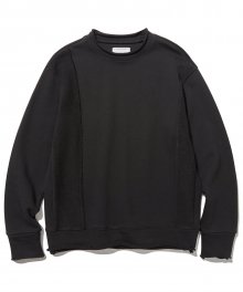 UNBALANCE CUTTING CREWNECK JS [BLACK]