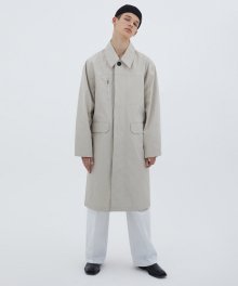 Zipper Detail Mac Coat - Light Beige