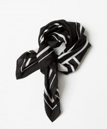 print silk scarf black