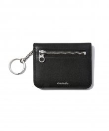 FOLDING LEATHER WALLET JS [BLACK]