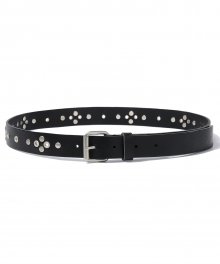 STUD LEATHER BELT JS [BLACK]