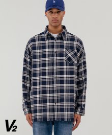 Overfit double check shirt_blue