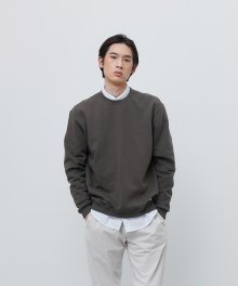 FINEST COTTON SWEATSHIRT-OLIVE