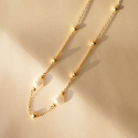 트레쥬(TREAJU) Gold ball natural shape pearl Necklace