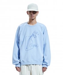 SPREAD VASE SWEATSHIRT powder blue