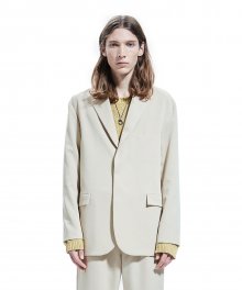 HIDDEN BUTTON SINGLE BLAZER beige