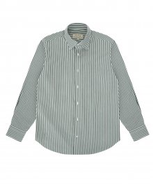 Bengal Stripe Long point collar shirt (Green)