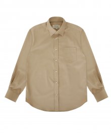Gaberdine cotton classic fit shirt (Beige)