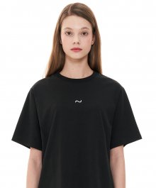 (CTC1) 웨이브 아이콘 자수 티셔츠 블랙