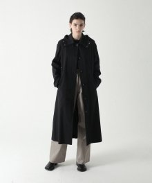 Hooded Trench Coat Black