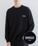 에이징씨씨씨(AGINGCCC) 디자인랩 로고 스웨트셔츠 세미오버핏 블랙 521