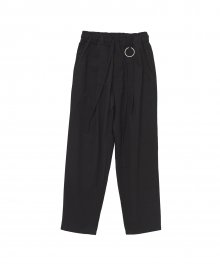 WASHED-CANVAS BALLOON-FIT PANTS (Black)