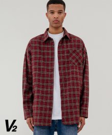 Overfit everlasting check shirt_red