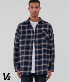 Overfit much line check shirt_blue