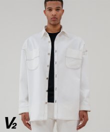 Ovrefit trucker shirt jacket_white