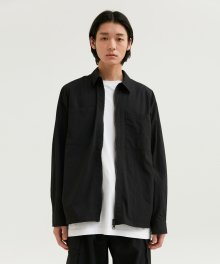 ZIP UP SHIRTS MEN [BLACK]