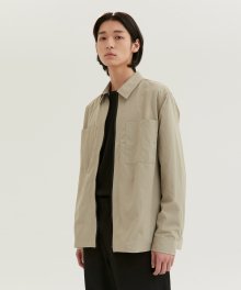 ZIP UP SHIRTS MEN [DARK BEIGE]