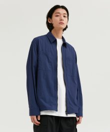 ZIP UP SHIRTS MEN [BLUE]