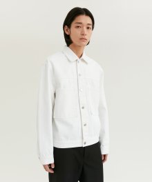 TWO POCKET DENIM JACKET MEN [IVORY]