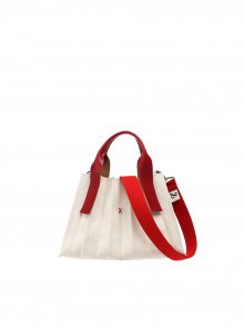 Lucky Pleats Canvas S Ivory_Lucky Red