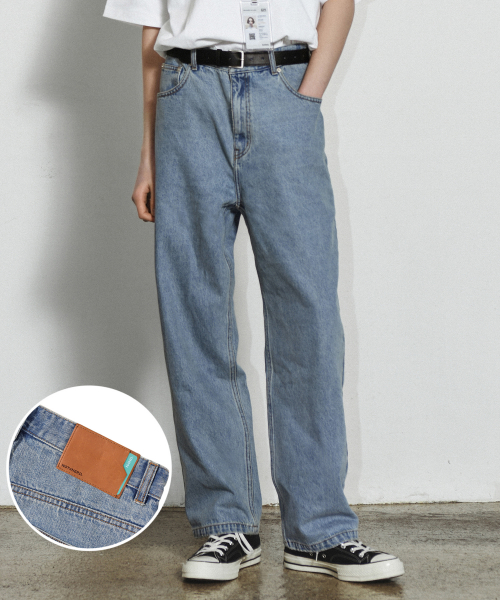 낫포너드(Not4Nerd) Card Wallet Wide Denim Pants Light Blue - 49,000 | 무신사 스토어