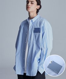 Card Wallet Oversized Stripe Shirts Blue