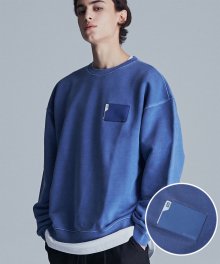 Pigment Card Wallet Crewneck Midnight Blue