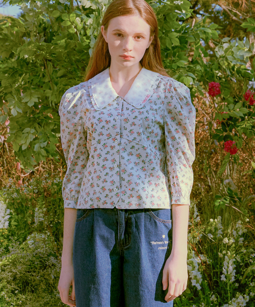 로라로라() (BL-20104) FLOWER PUFF-SLEEVE BLOUSE MULTI 상품 이미지