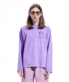 P-DYED FLOWER LONG SLEEVE TEE violet