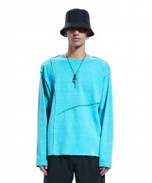 SEAM OUT P-DYED LONG SLEEVE TEE powder blue