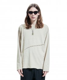 SEAM OUT P-DYED LONG SLEEVE TEE light beige