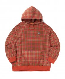 CHECK PATTERN HOODIE ORANGE