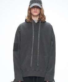 20SS VELCRO PIGMENT CHARCOAL HOODIE