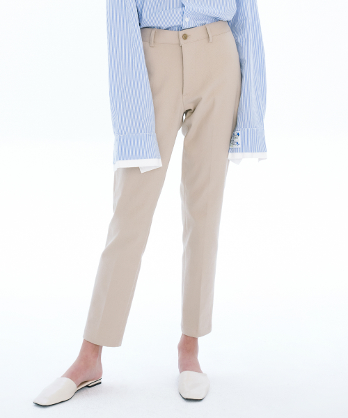 Узкие брюки из легкого хлопкового твила Light Beige