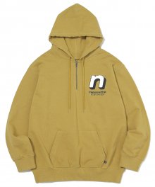 N 1/4Zip Hooded Sweatshirt Mustard