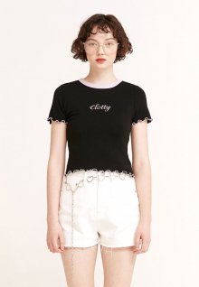 LOGO WAVE CROP T-SHIRT BLACK(CY2AMFT507A)