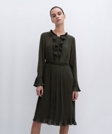 FRILL DETAILS PLEATED DRESS