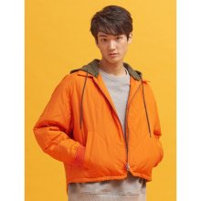 [890311] 오렌지 배색 후드 퀼팅 집업 재킷 (BC0138S058)