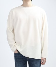 BORDER CROP KNIT (CREAM)