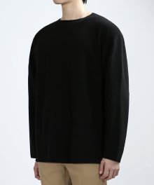 BORDER CROP KNIT (BLACK)