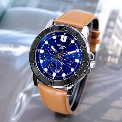 카시오(CASIO) MTP-VD300L-2E 남성 가죽 시계 - 52,200 | 무신사 스토어