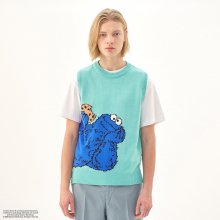[SS20 SV X Sesame Street] Cookie Monster Knit Vest(Mint)