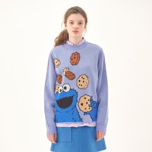 [SS20 SV X Sesame Street] Cookie Monster Jacquard Knit(Sky Blue)