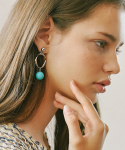 위트홀리데이(WIT-HOLIDAY) vivid marble hoop earring (silver-blue)