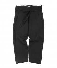 Washed Cotton Baggy Pants [Black]